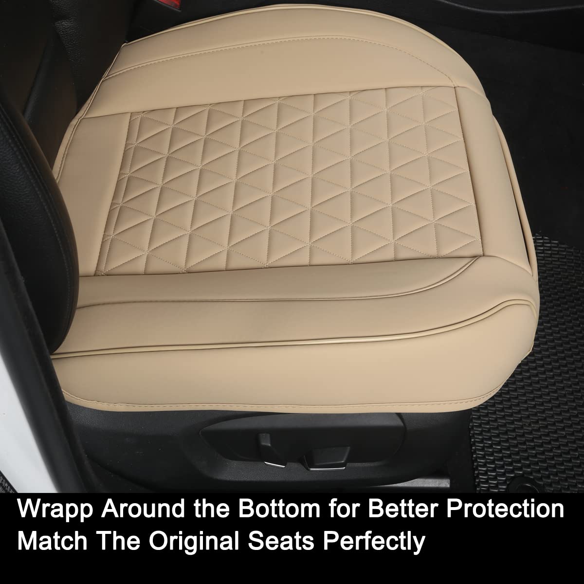 Black Panther size scale on seat comparing fit to original cushion for fit clarity