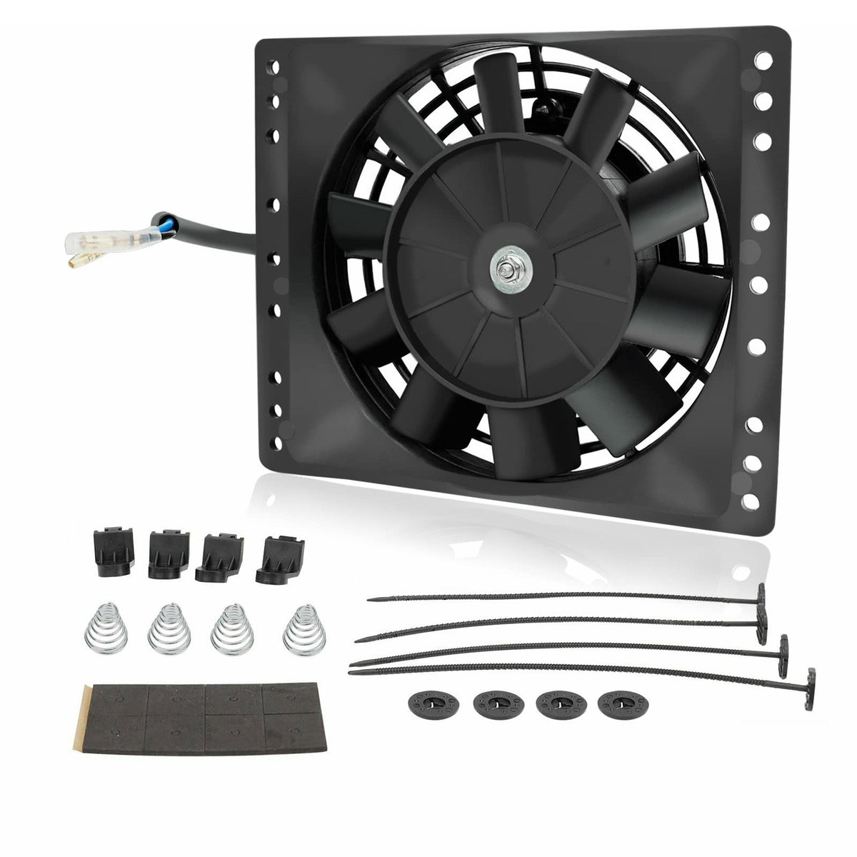 BLACKHORSE-RACING front view of fan kit showing compact design and easy fit