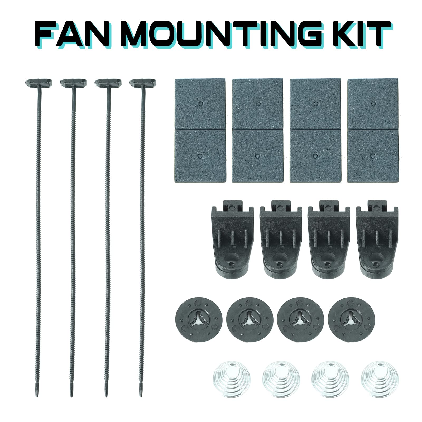 BLACKHORSE-RACING fan installed on radiator improving coolant airflow