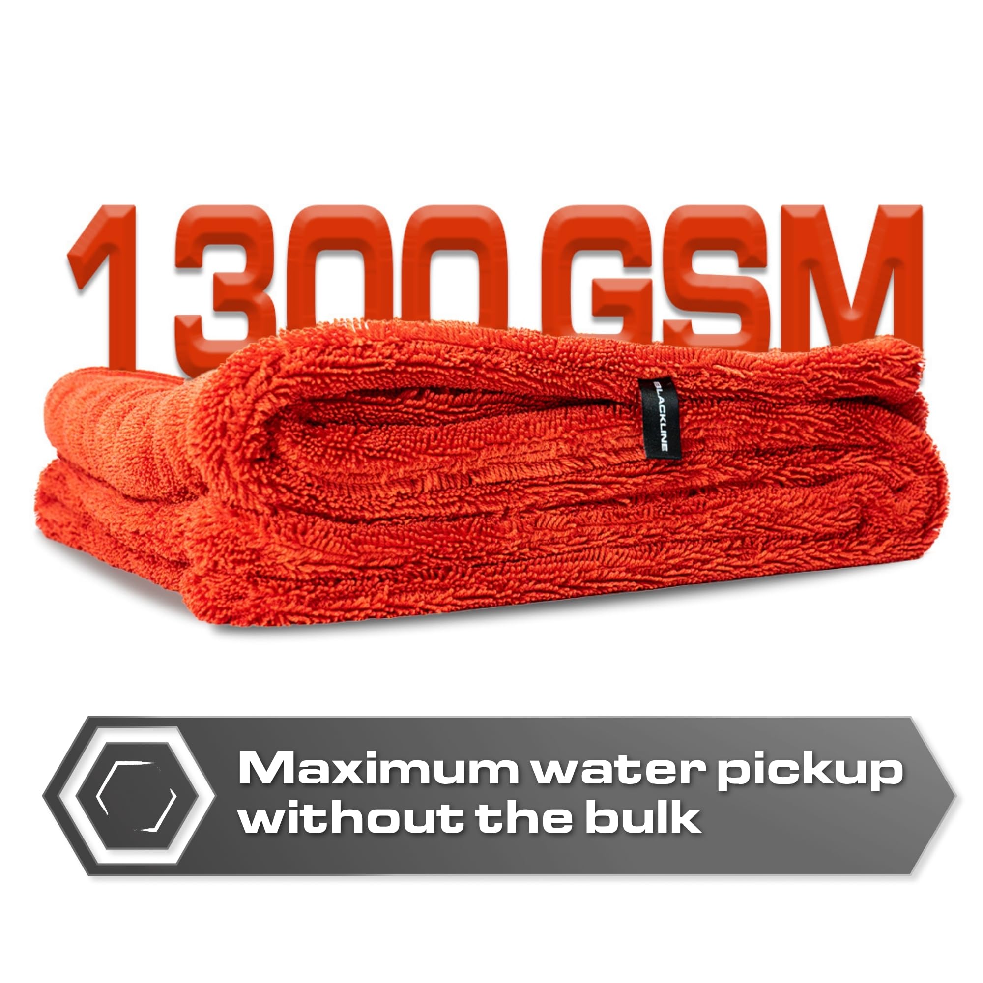 Blackline towel absorbing a spill to demonstrate high-capacity water retention