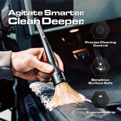 Blackline close-up of boar-hair bristles highlighting soft texture for scratch-free detailing