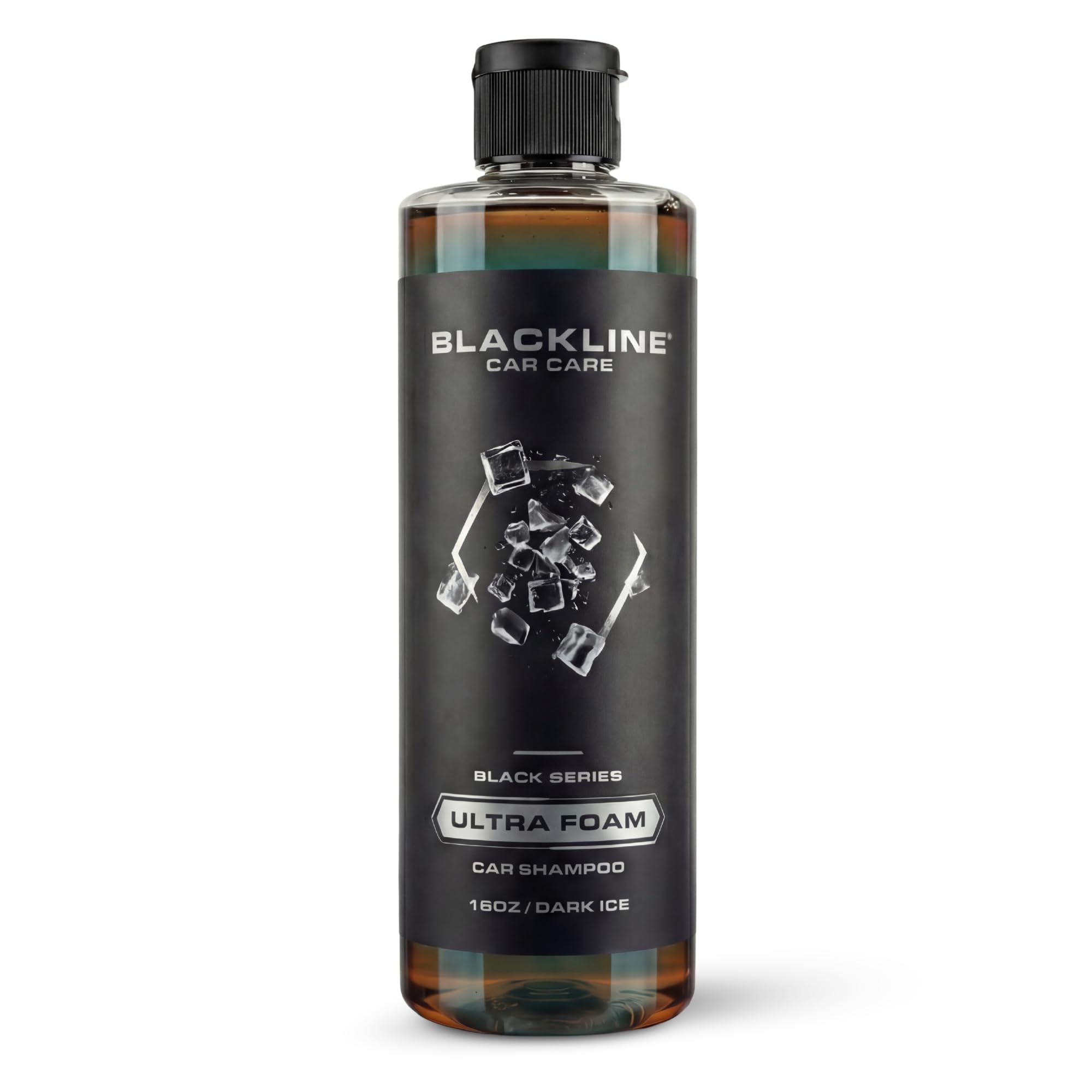 Blackline Dark Ice front label showing product benefits and size