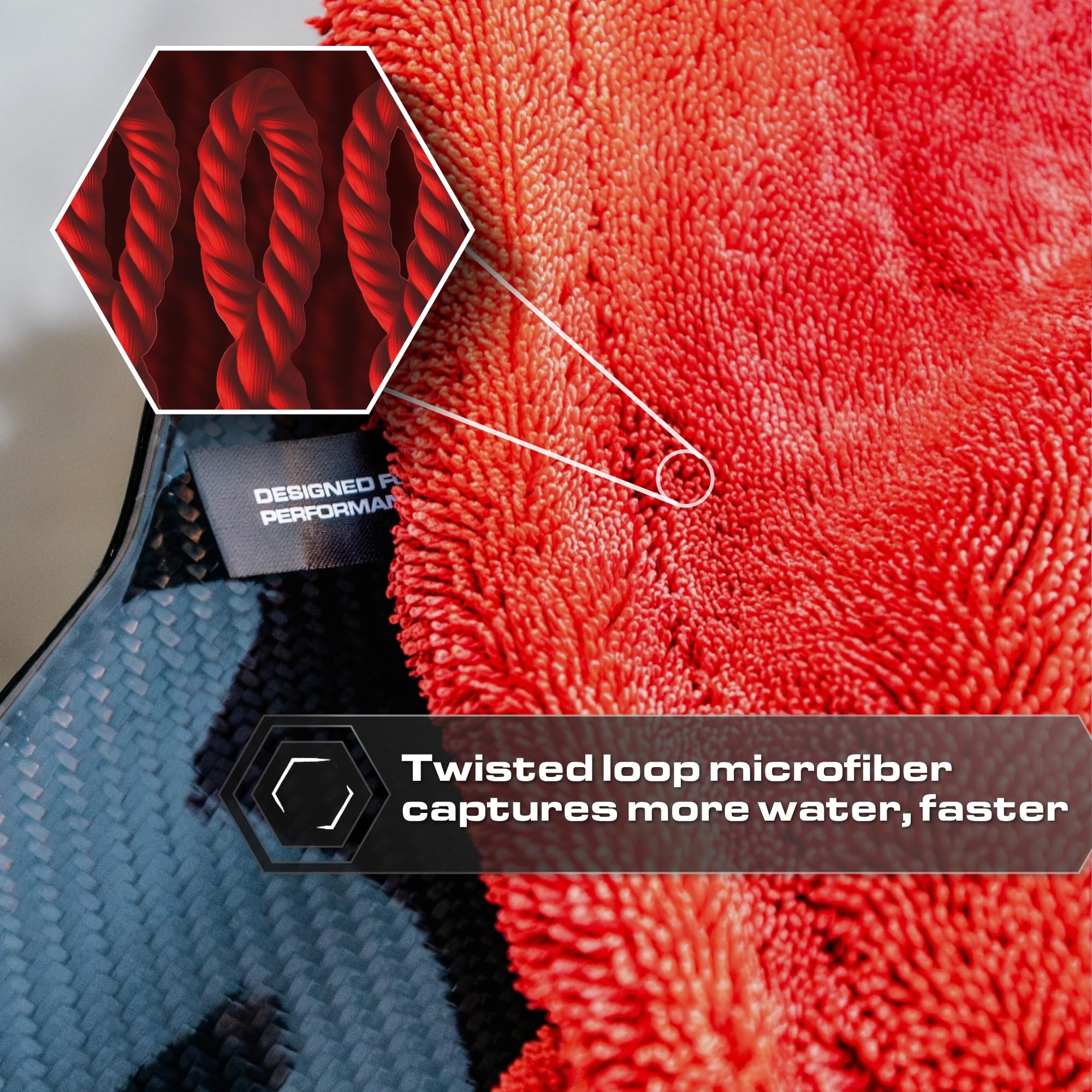Blackline towel edge detail showing reinforced seam for durability and safe glide