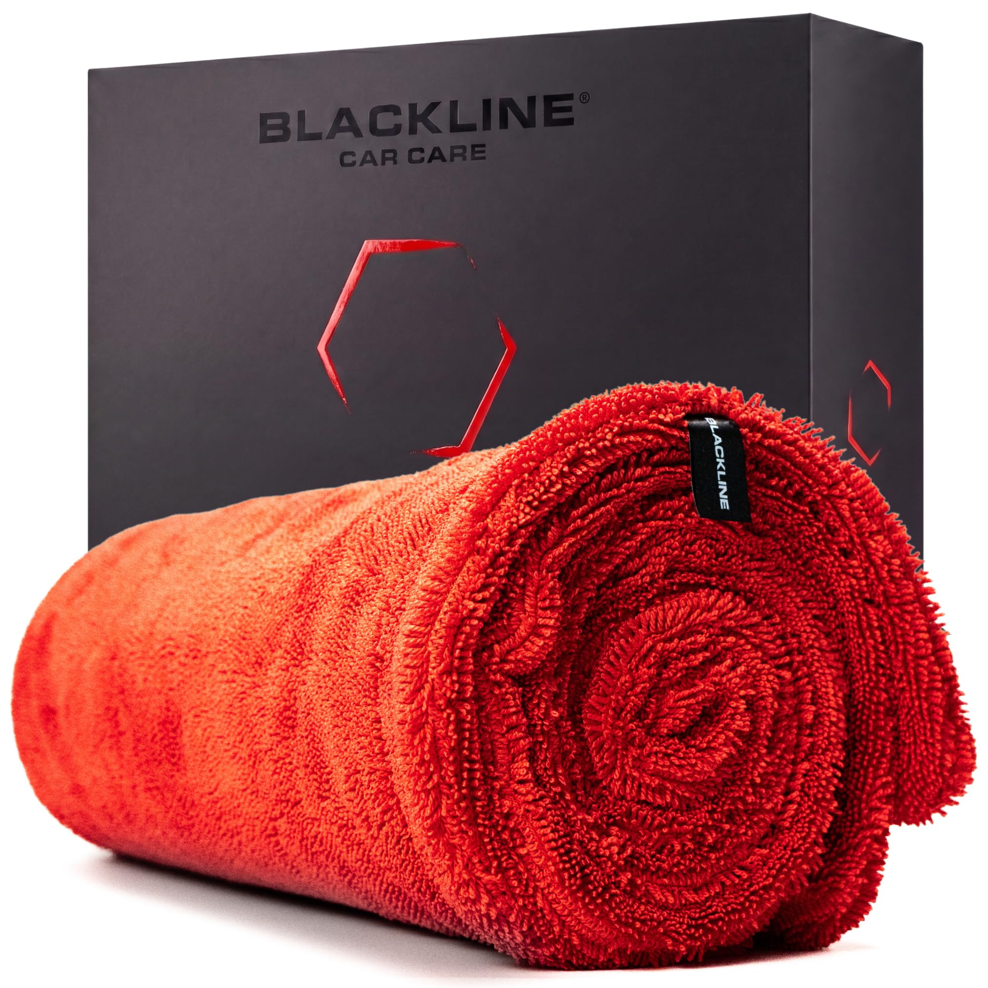 Blackline folded towel front view showing large drying surface and quick coverage