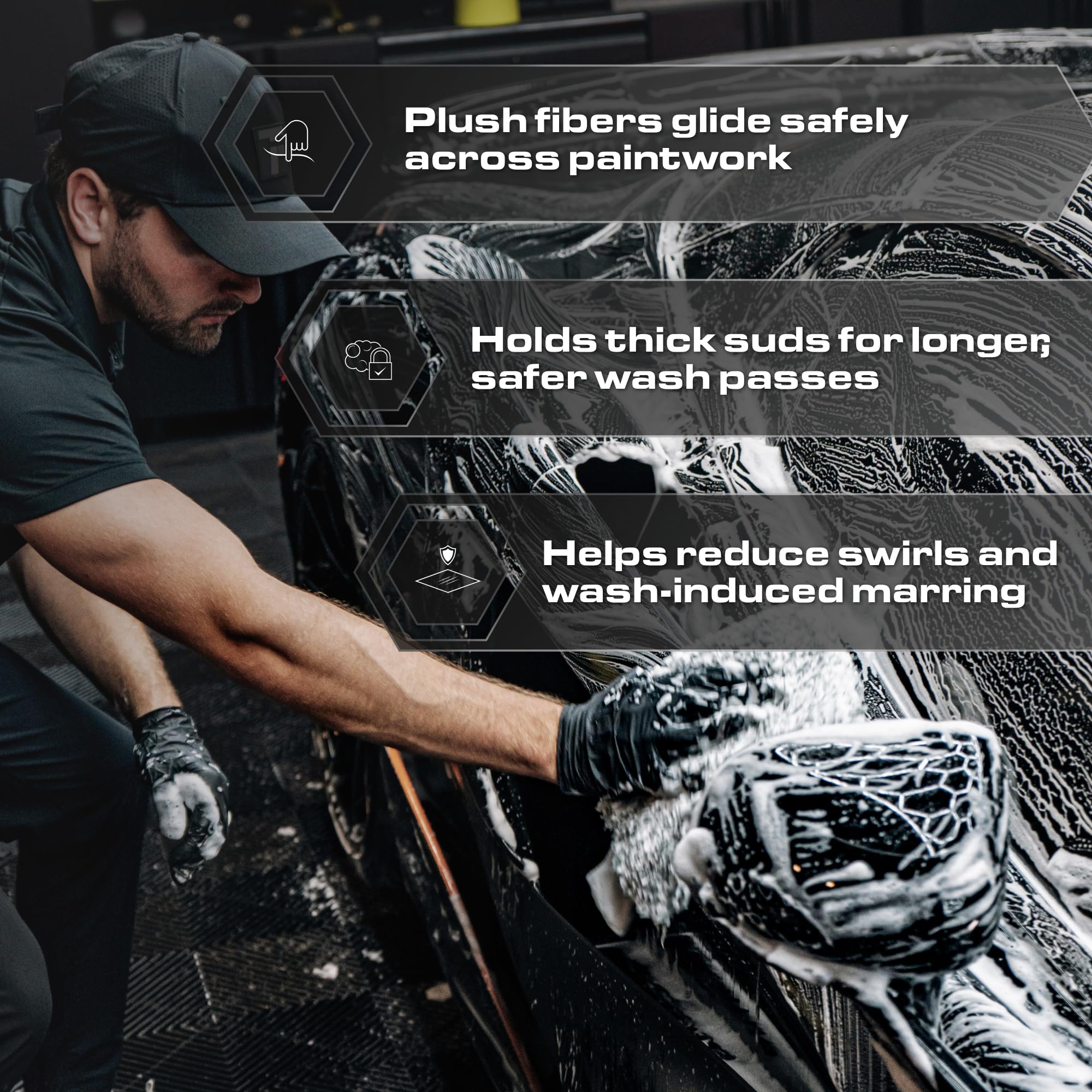 Blackline mitt in hand demonstrating size and ergonomic fit for control