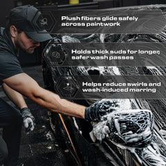 Blackline mitt in hand demonstrating size and ergonomic fit for control