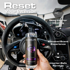 Blackline Reset label closeup highlighting ingredients and premium finish