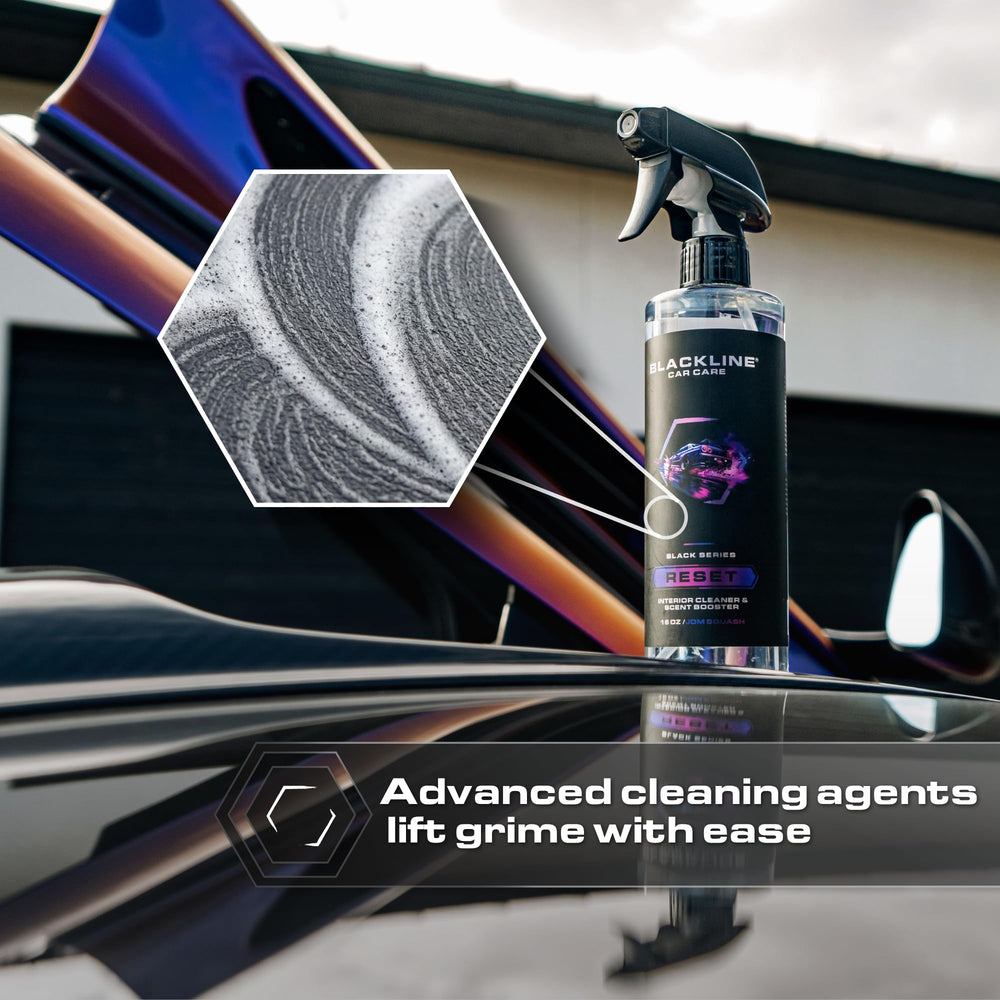 Blackline Reset foam texture closeup showing gentle, residue-free formula