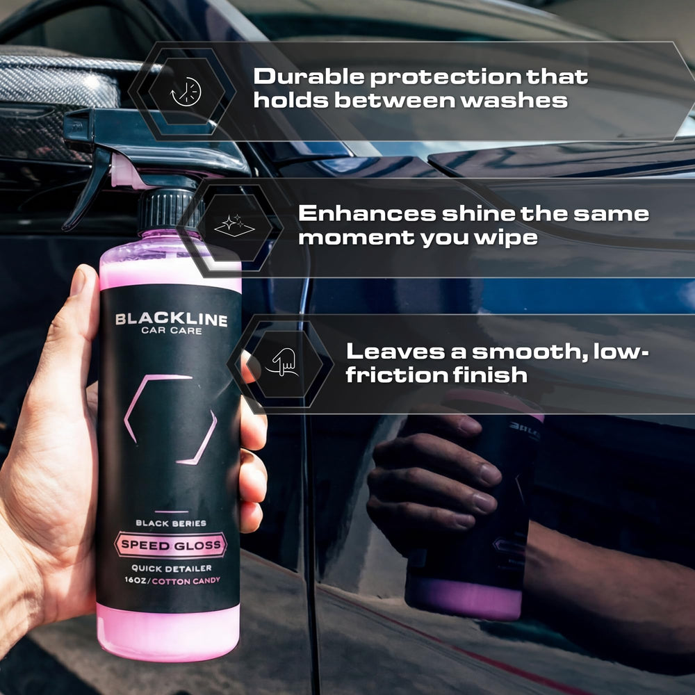 Blackline label close-up highlighting formula and easy-use benefit