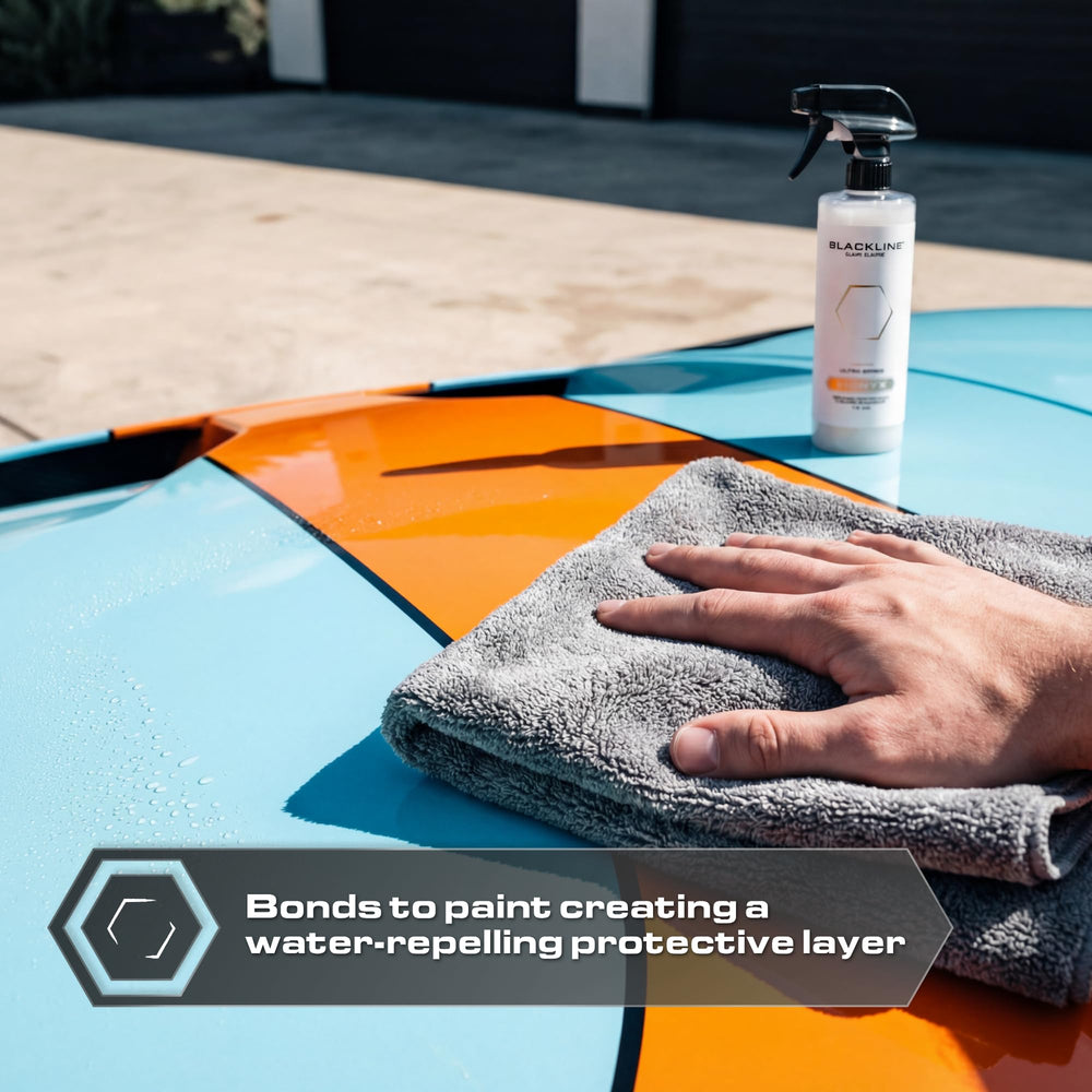Blackline Vionyx high-gloss reflection on hood highlighting enhanced depth and shine