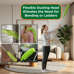 Blade Maid extended pole in use reaching a high ceiling fan