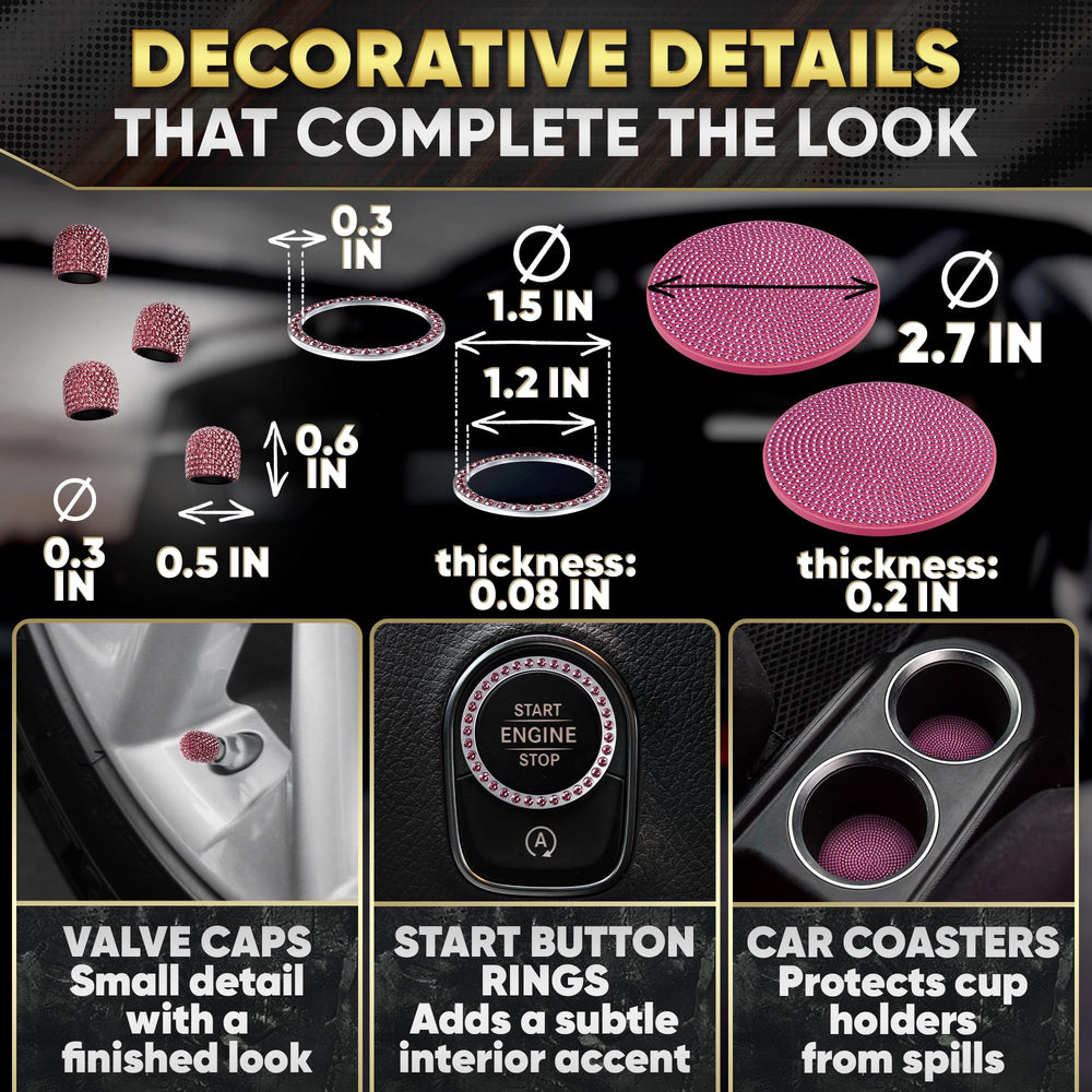 Bling Car Decor cup holder ring placed in cup area showing neat fit and protective benefit