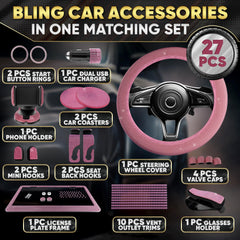 Bling Car Decor rearview charm close-up highlighting rhinestone detail and focal benefit