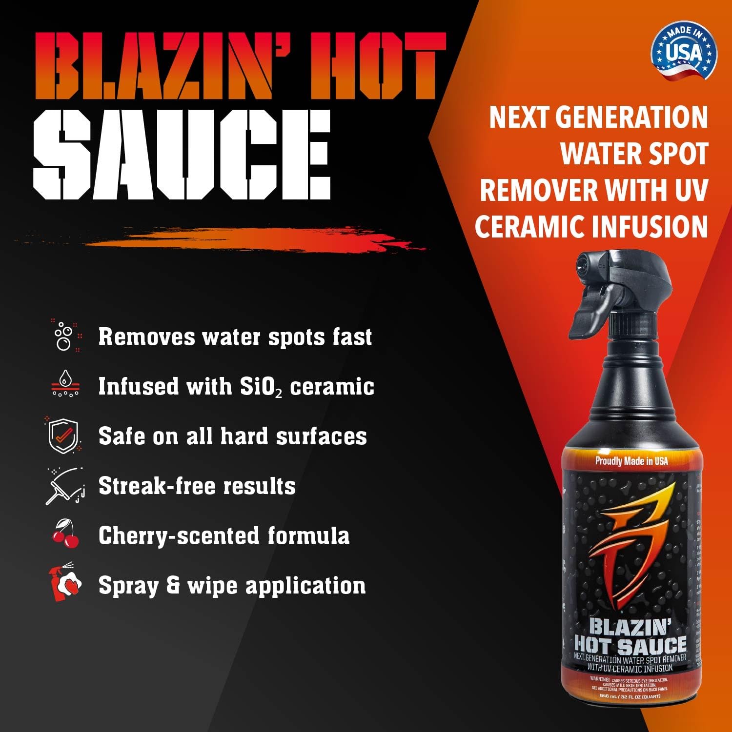 Close-up of glossy finish after Bling Sauce use showing enhanced shine and hydrophobic look