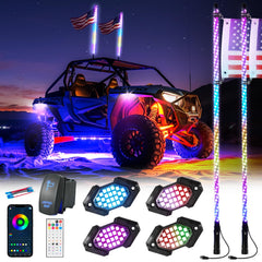 Blogole front view of whip and rock kit showing complete setup and enhanced visibility