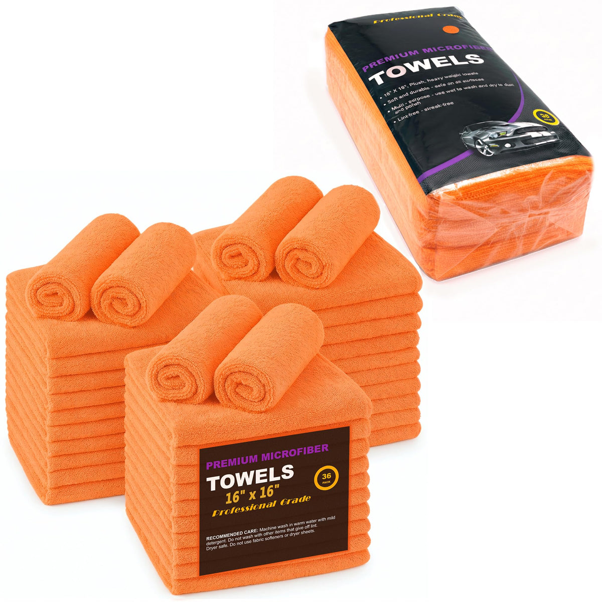 Blue Horizon front packaging showing the 36-count orange towels and value