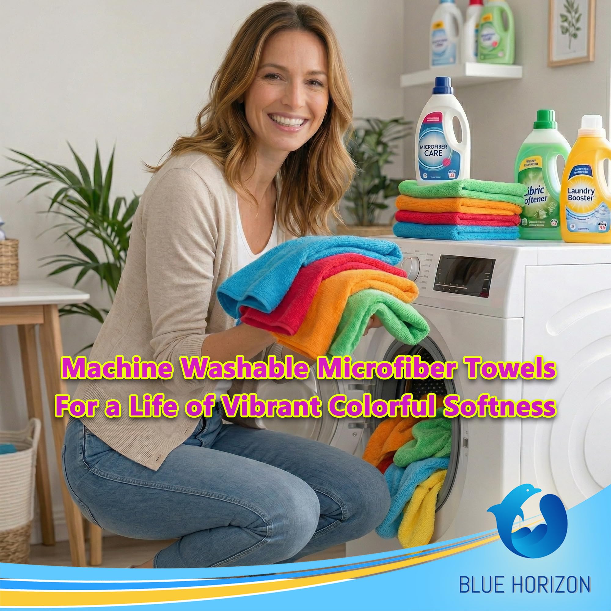 Blue Horizon care tag and label close-up showing washing instructions