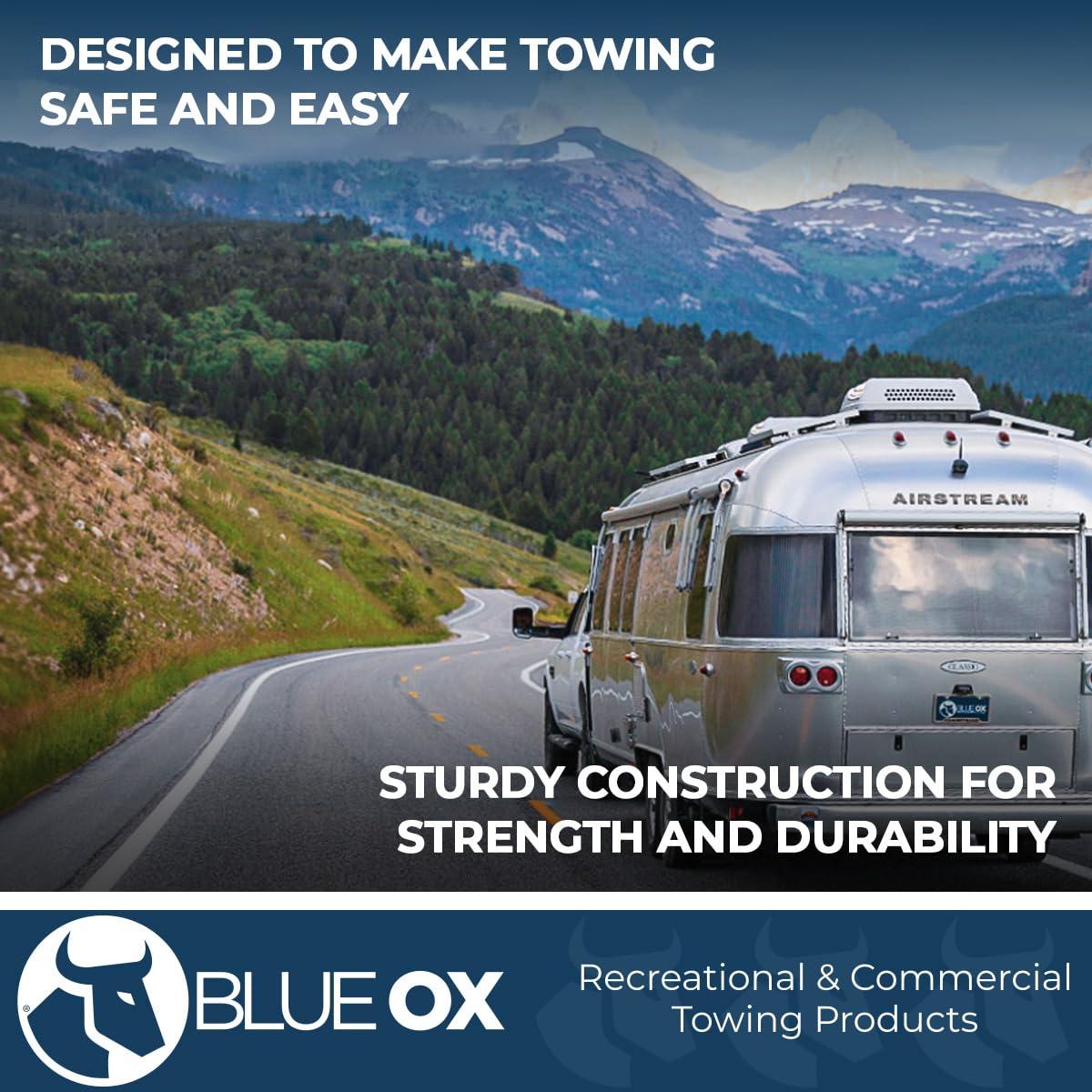 Blue Ox 5/8" receiver lock engaged in vehicle receiver to prevent accessory removal