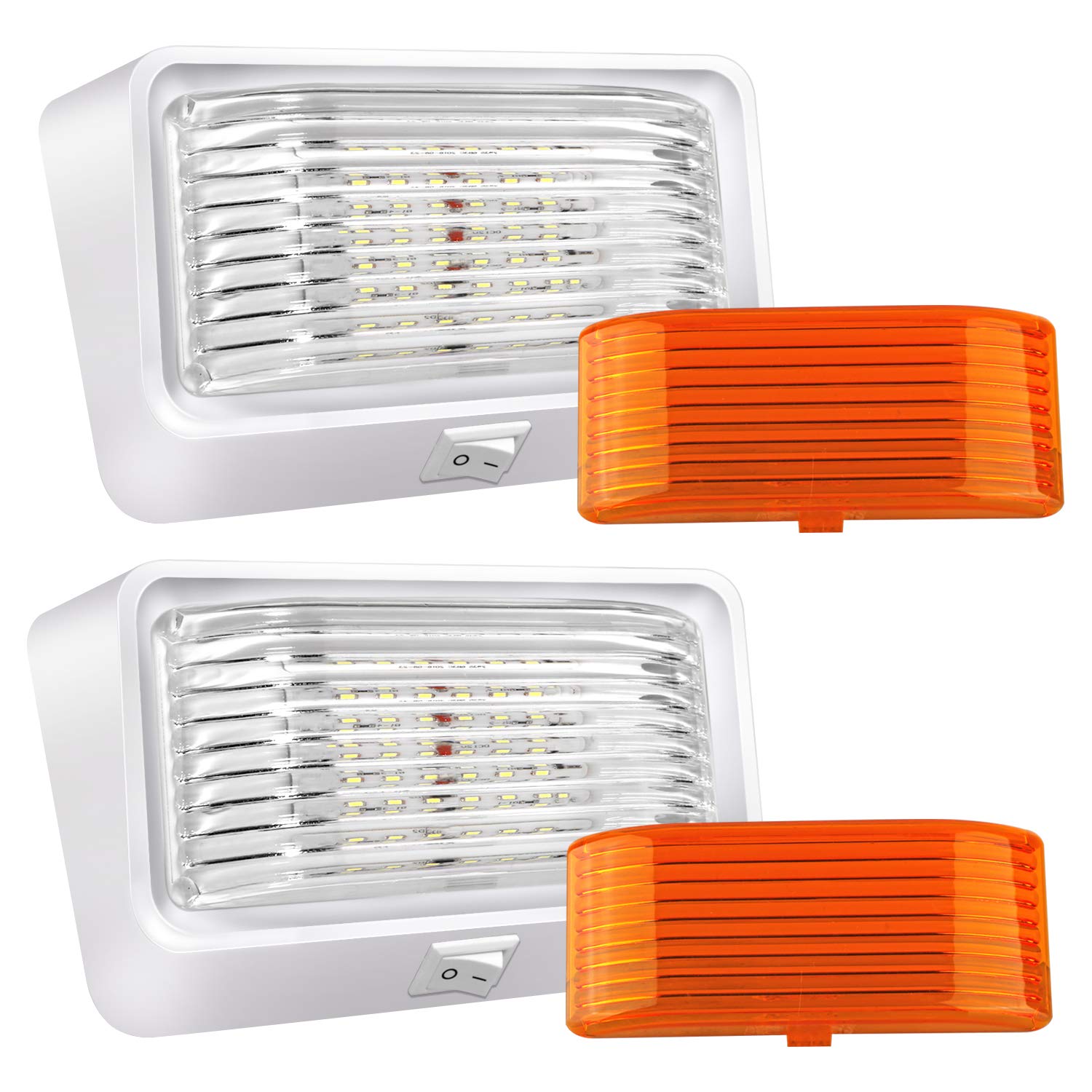 BlueFire porch light front view showing compact design and switch, improves exterior visibility