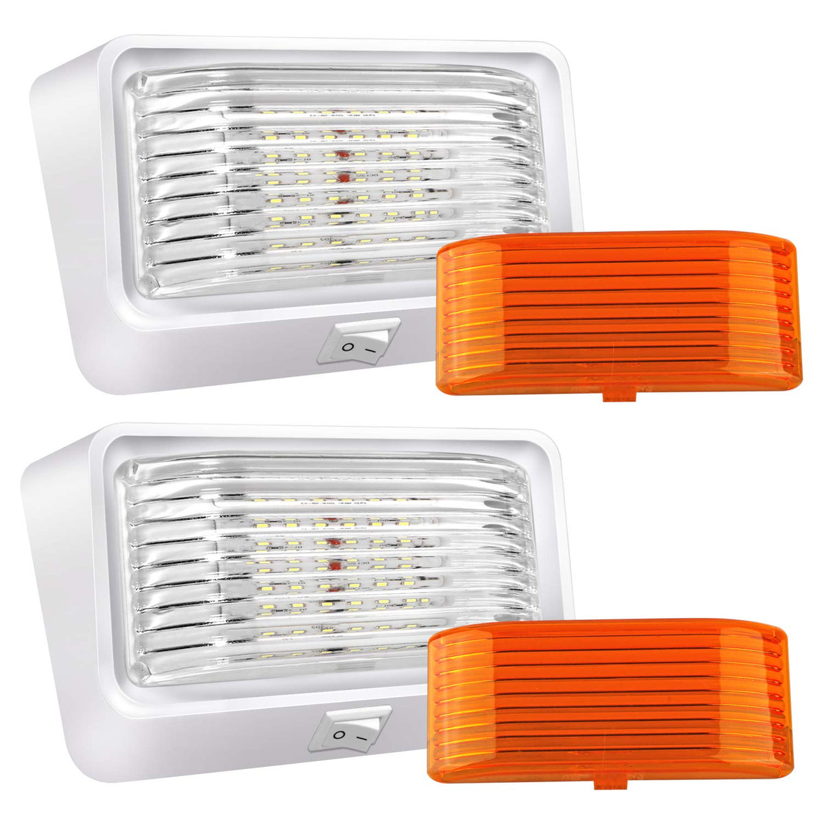 BlueFire porch light front view showing compact design and switch, improves exterior visibility