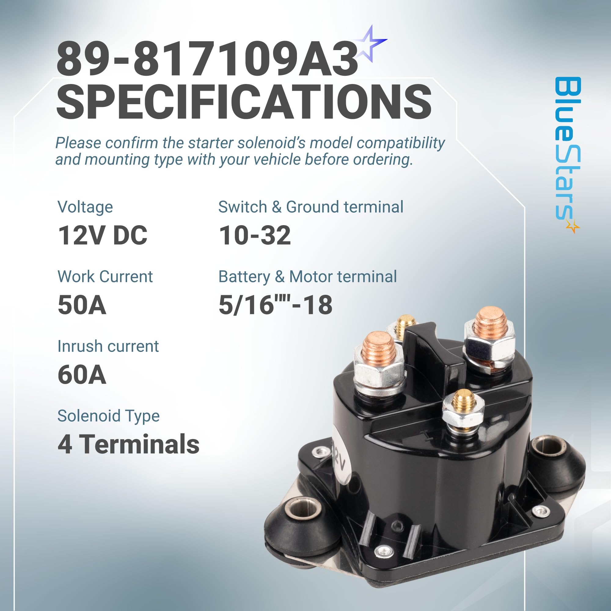 BlueStars detailed image of 5/16-18 studs for secure battery connections