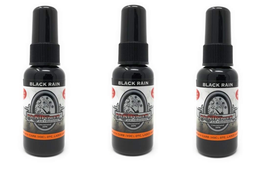 Blunt Power Black Rain front bottle image showing label and compact size benefit