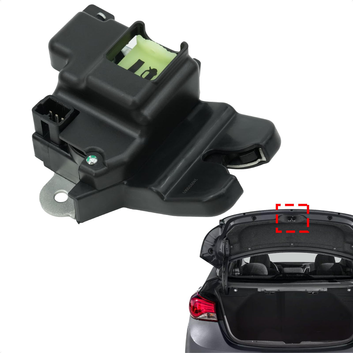 Blycorul front view of trunk latch actuator showing fitment and durability benefit
