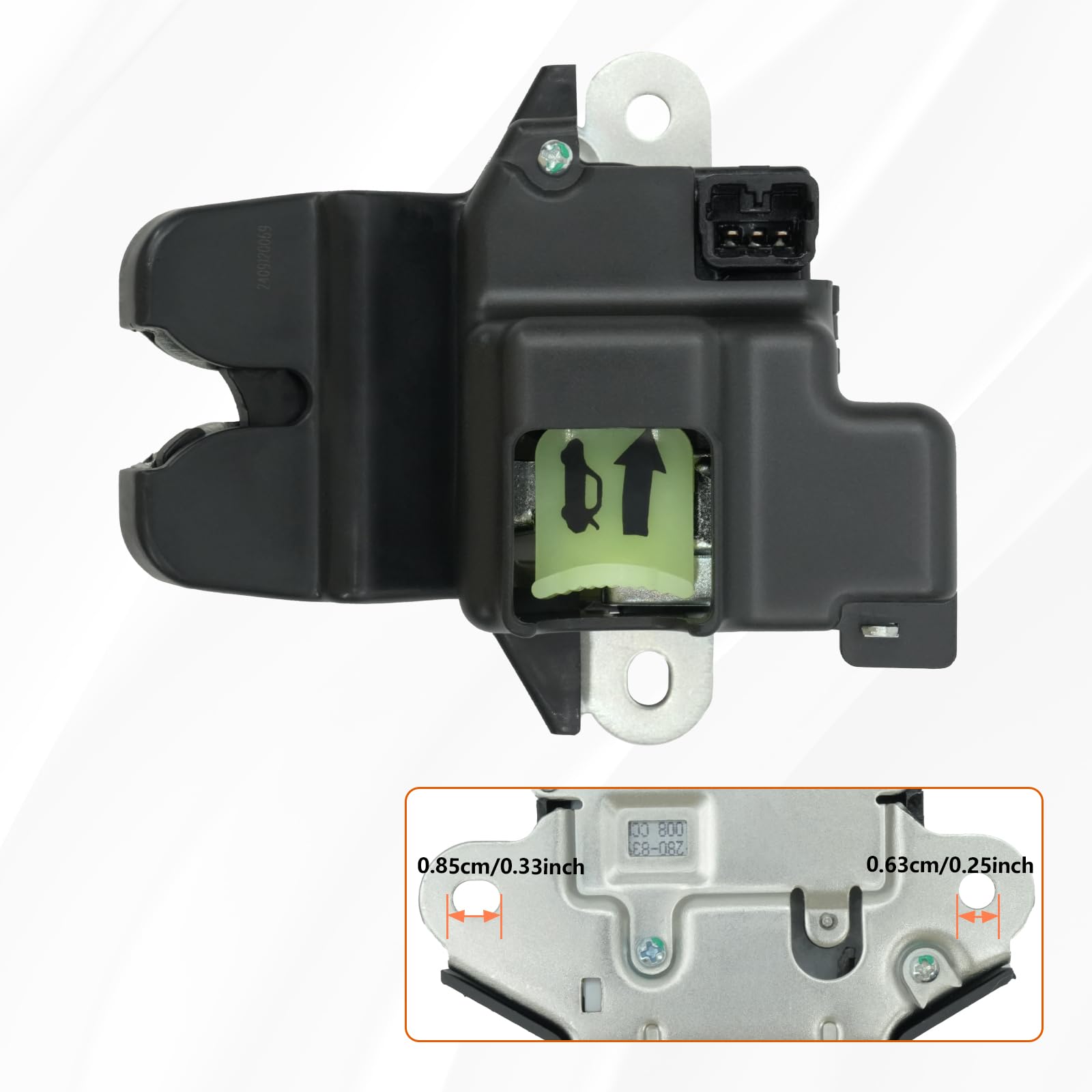 Blycorul actuator installed in trunk illustrating direct-fit replacement convenience