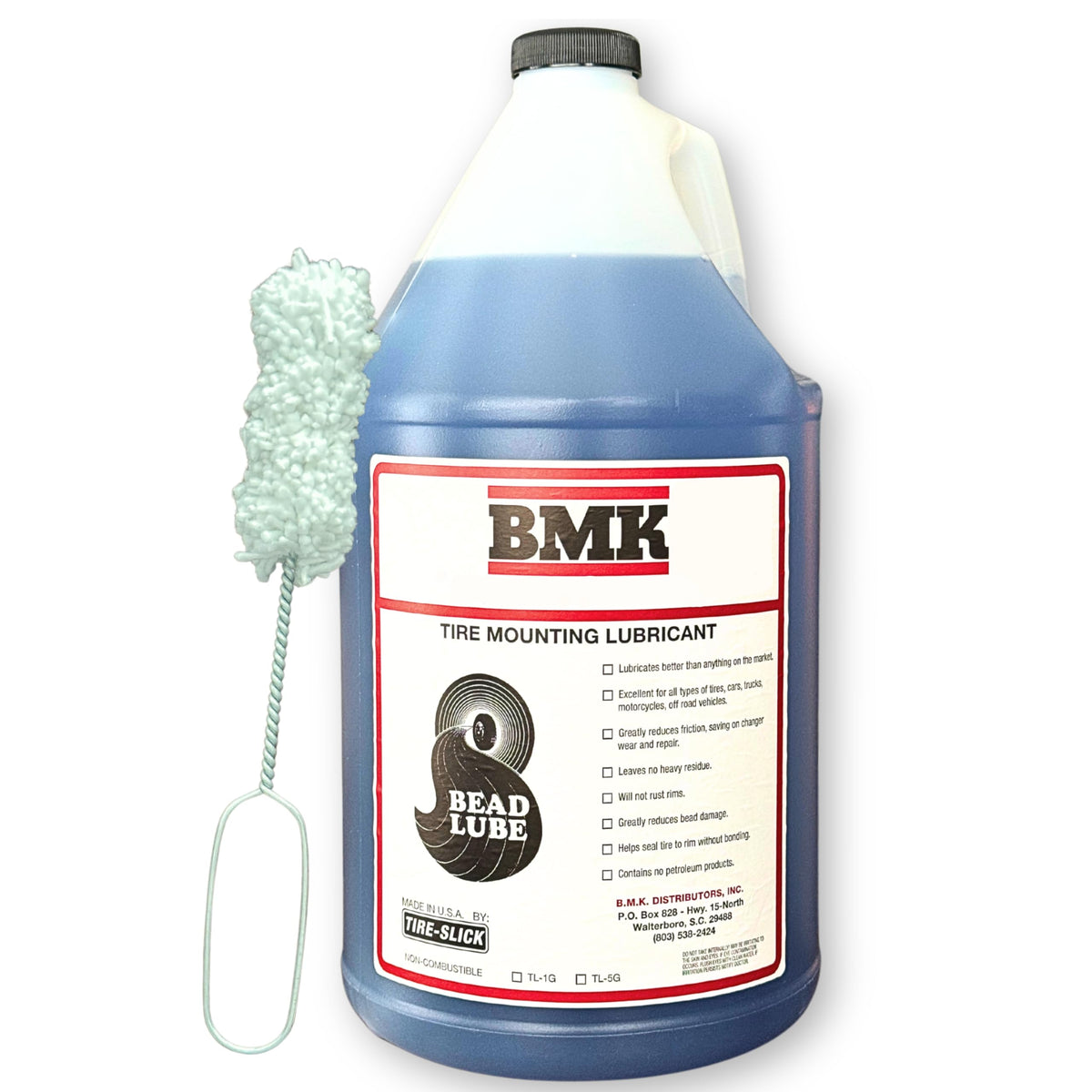 BMK Distributors front label showing product and one-gallon container, clear identification and use