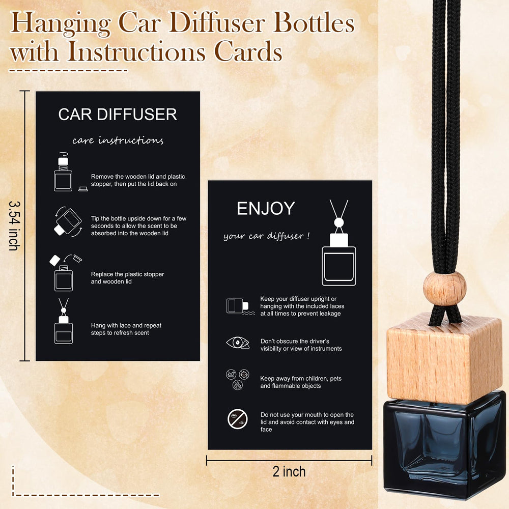 Boao empty glass diffuser bottle side view with stopper and hanging cord for easy fill