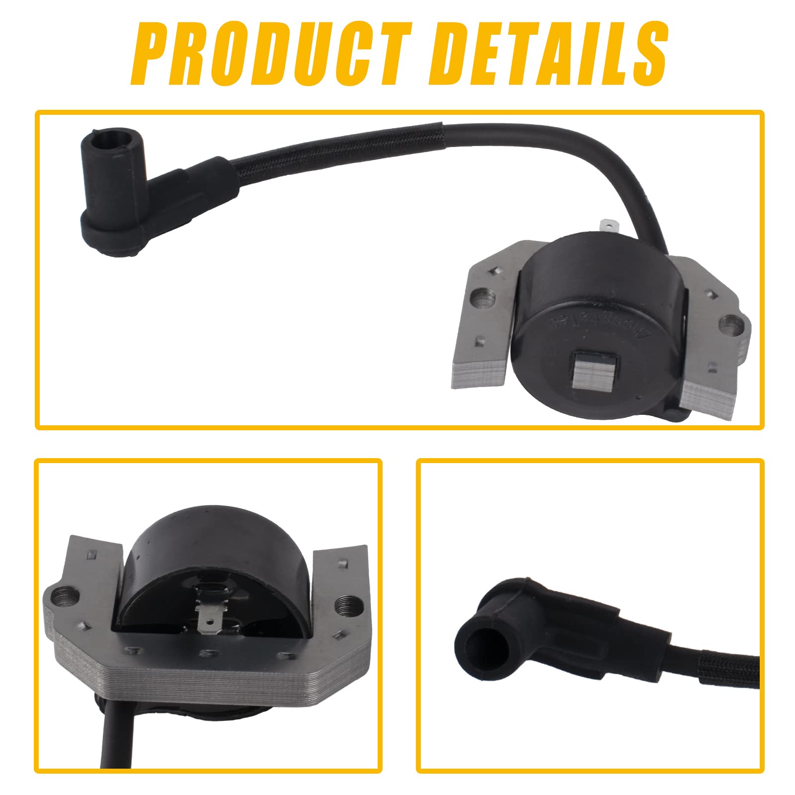Boine ignition coil installed on Kawasaki engine illustrating direct-fit replacement benefit
