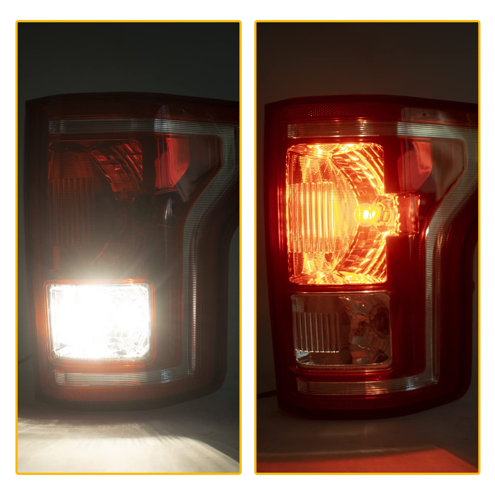 Boine tail light next to hand for scale showing accurate size and fitment