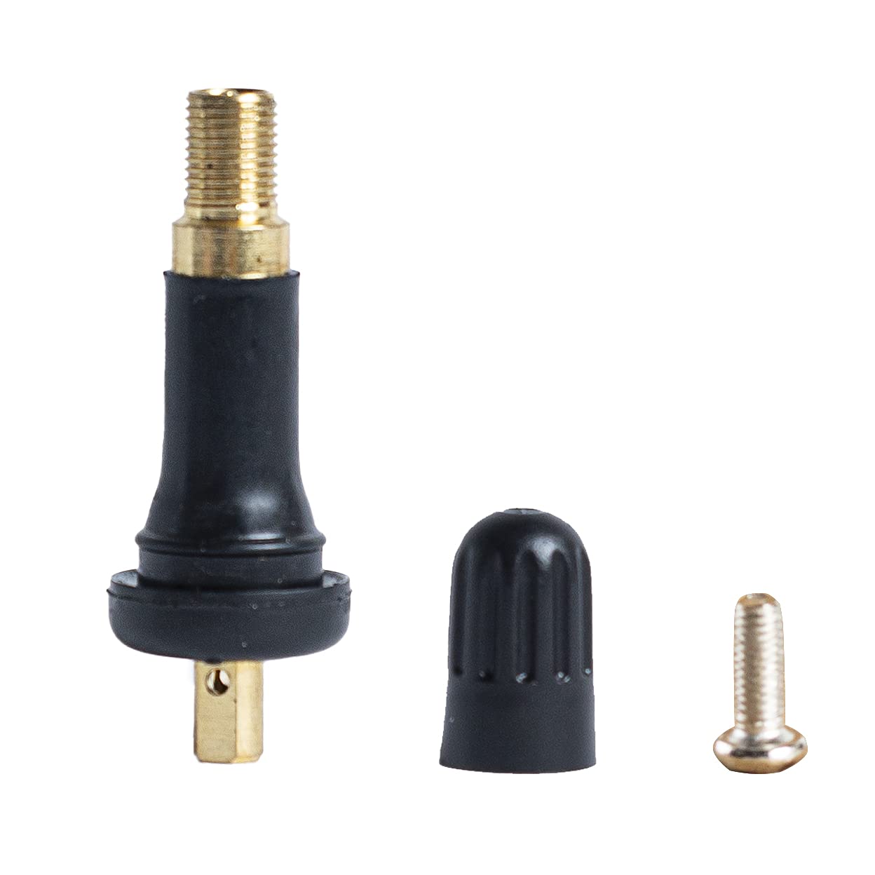 Boine valve stem installed in wheel valve hole demonstrating easy fit benefit