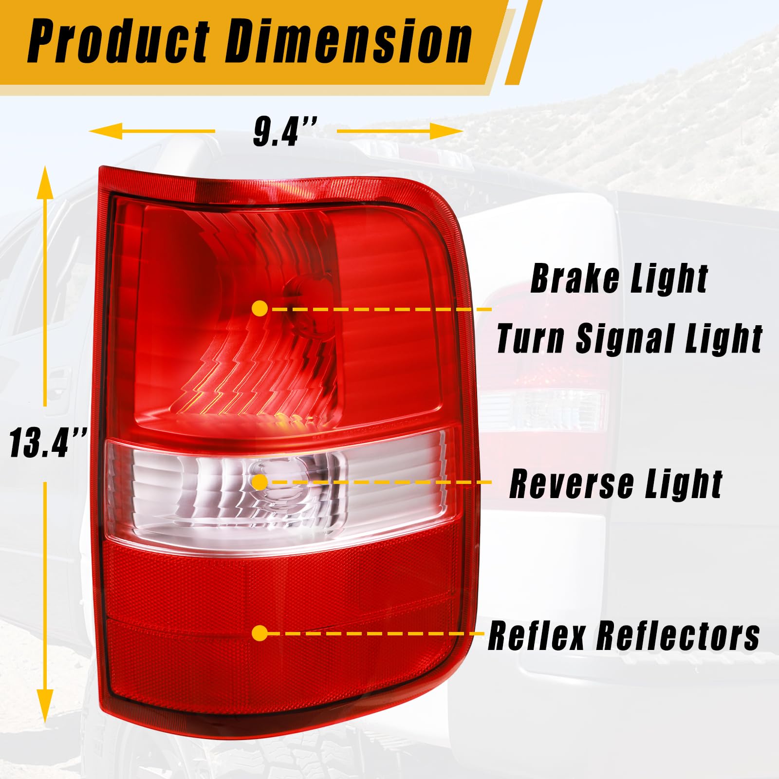 Boine tail light close-up of lens texture offering improved light dispersion