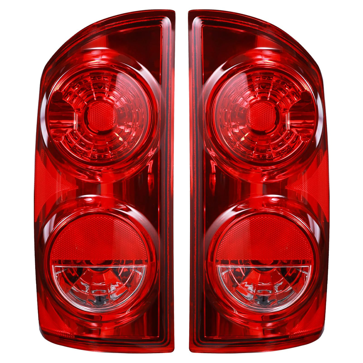 Boine front view of red lens taillight showing clean fit and restored appearance