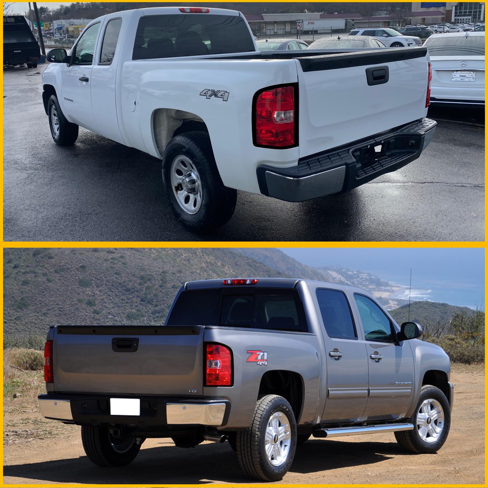 Boine taillight illuminated at night on truck, improves rear visibility