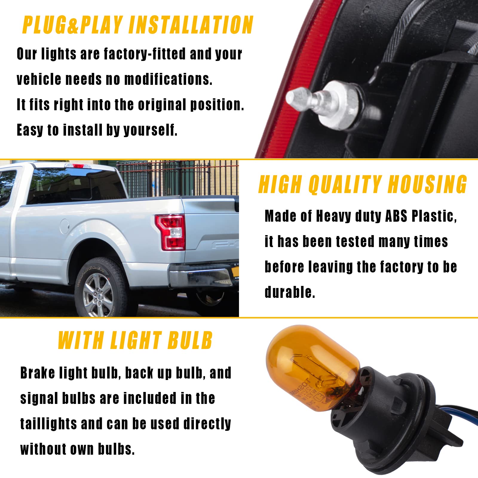 Boine tail light mounted on F-150 illustrating factory-style look benefit