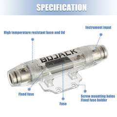BOJACK removable insert detail showing cable clamp hole for secure fastening