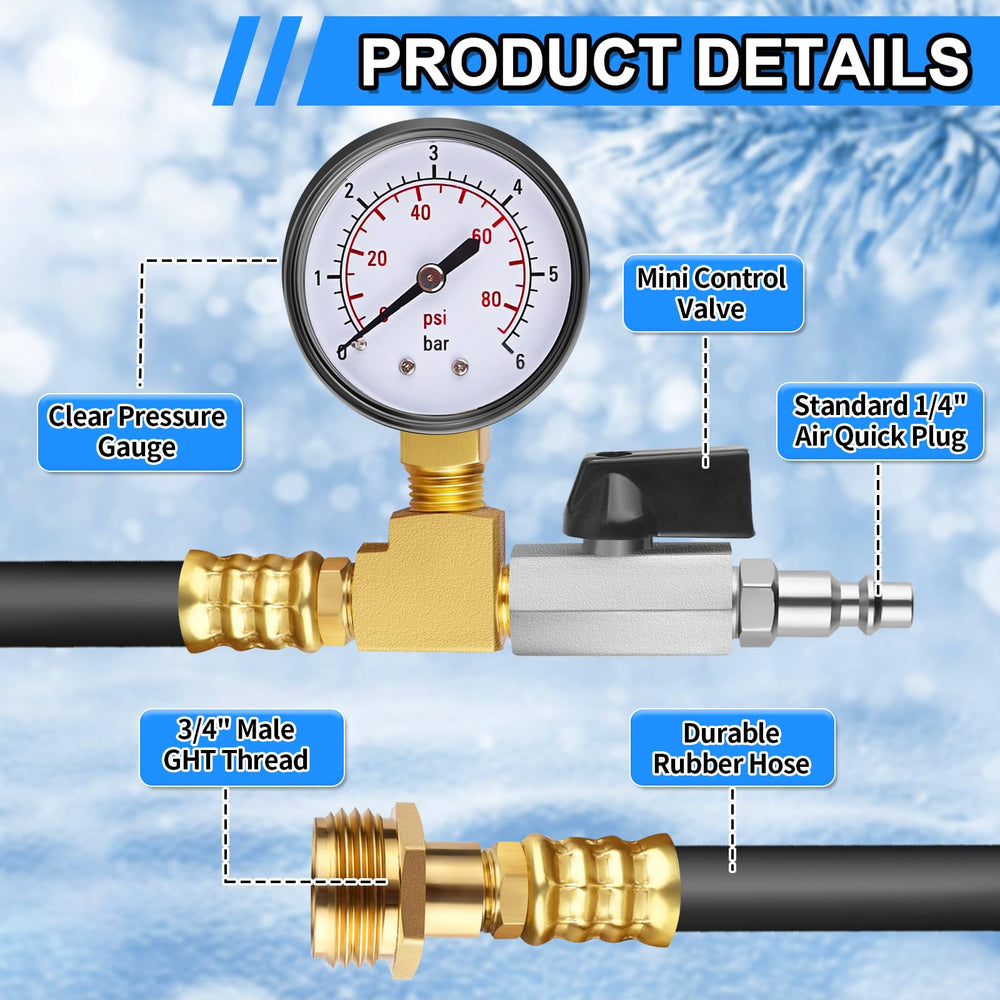 Boltigen 60-inch hose stretched to show flexible reinforced rubber for cold use
