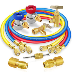 Boltigen complete kit front view showing hoses, taps, and adapters for quick setup