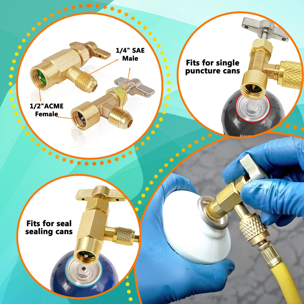 Boltigen hoses connected to manifold gauges demonstrating ready-to-use configuration