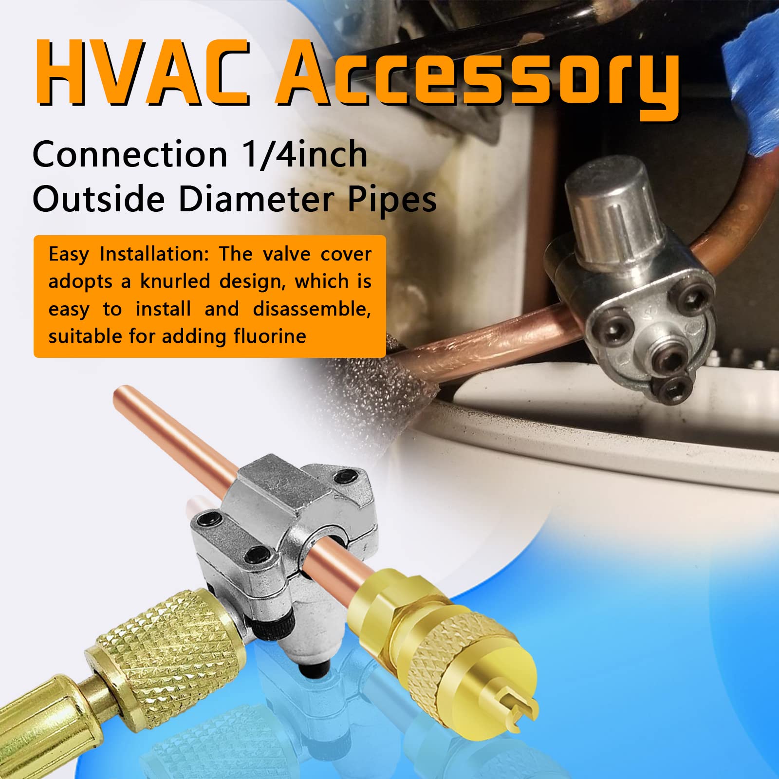 Boltigen valve connected to charging hose illustrating fast refrigerant charging