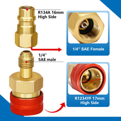 Boltigen high-side red R1234yf coupler closeup highlighting robust connection durability