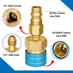 Boltigen 1/4 inch SAE thread adapter detail showing cross-compatibility with gauges