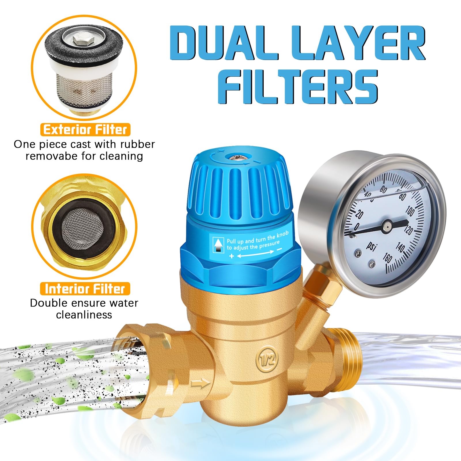Boltigen size comparison beside standard garden hose showing compact portability