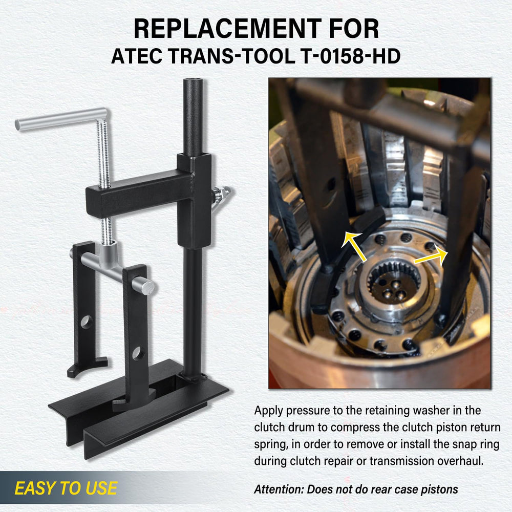 Bonbo mounted on bench compressing spring for safer snap ring removal