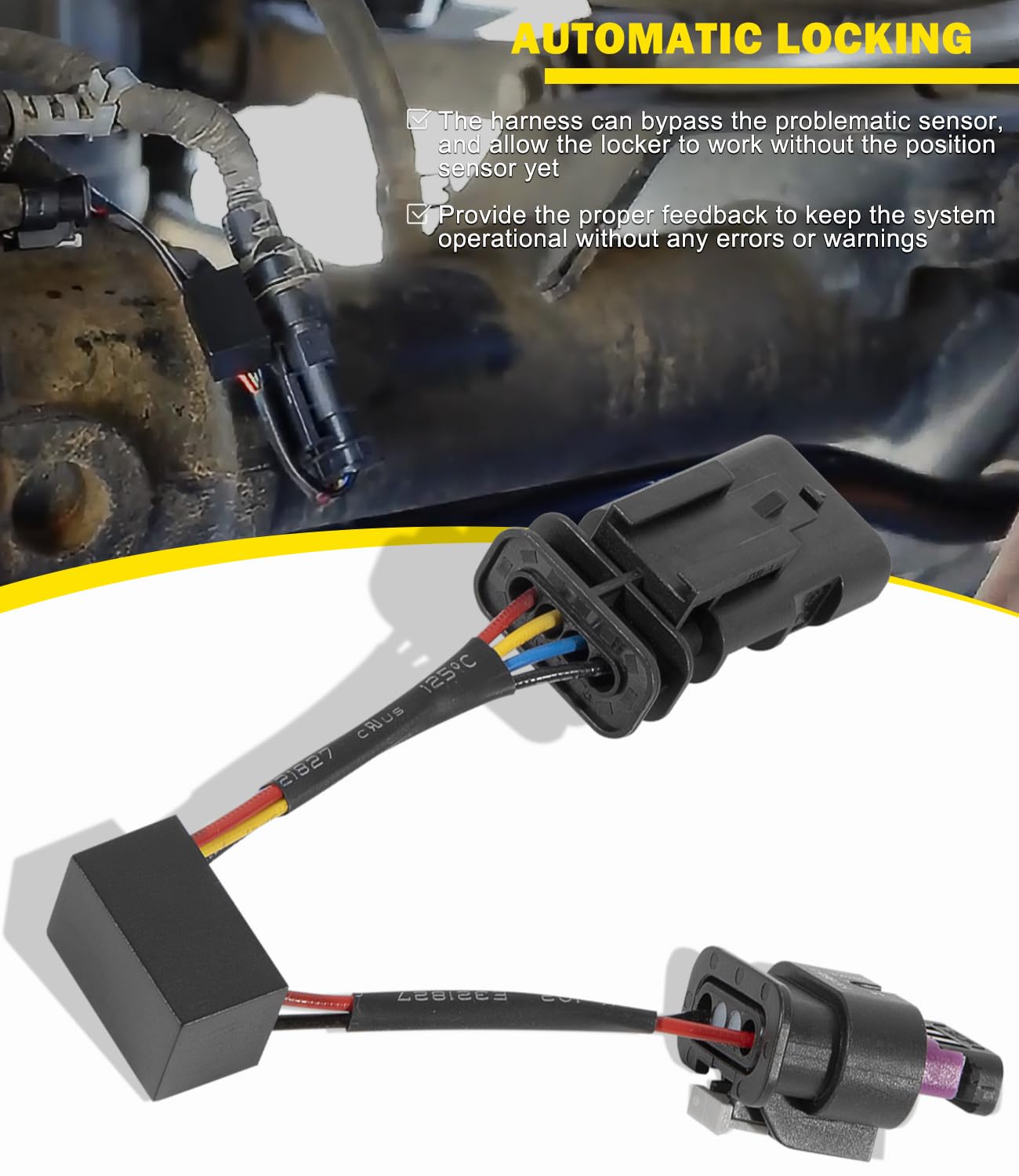 Bonbo plug engaged in axle harness showing seamless OEM integration