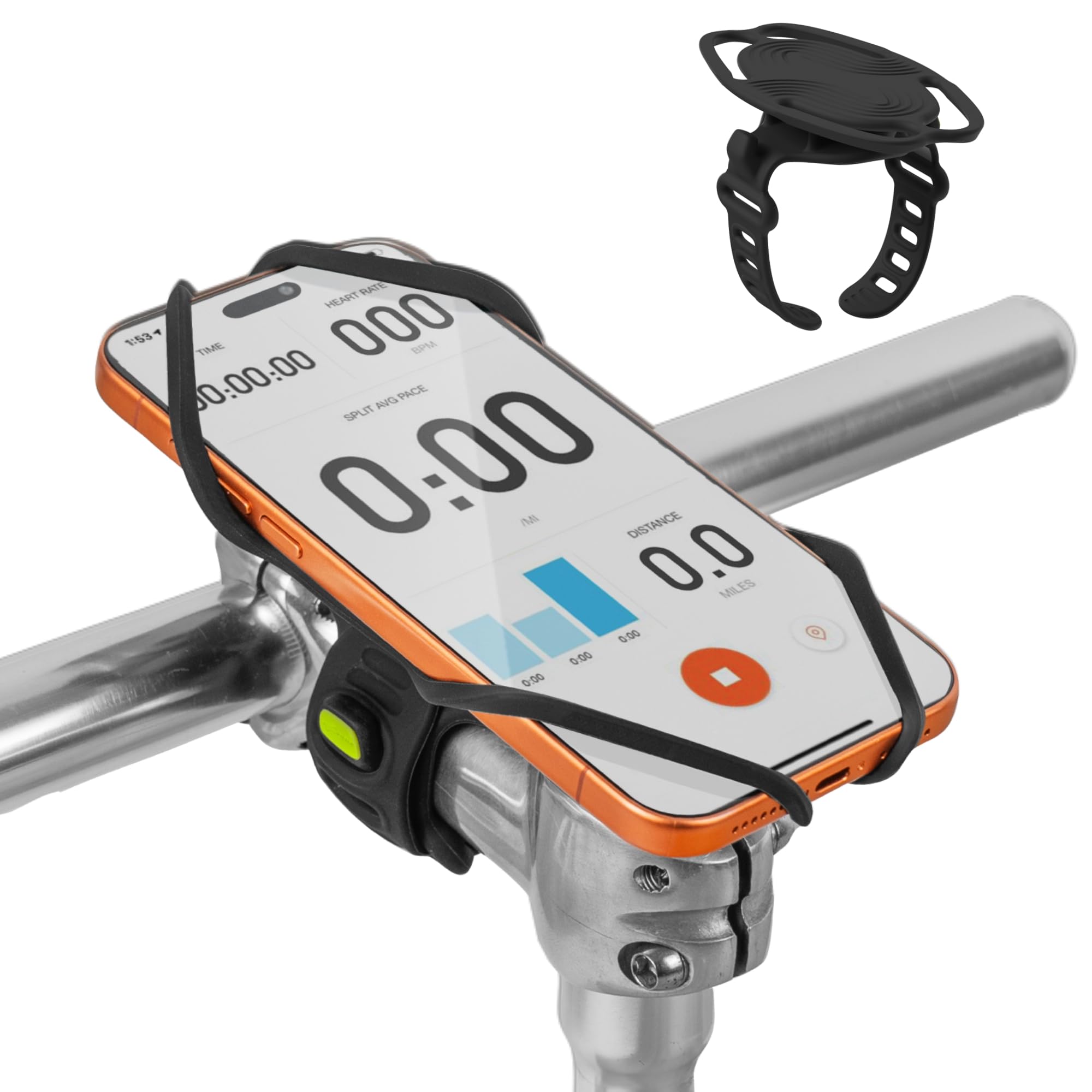 Bone Bike Tie 6 Pro front view showing secure hold and compact profile