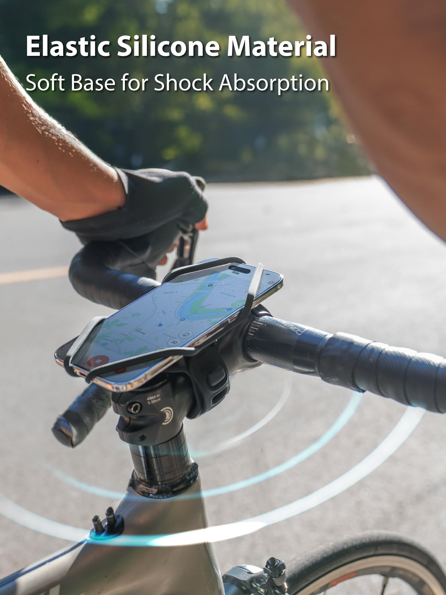 Bone Bike Tie 6 Pro silicone close-up showing shock-absorbing texture