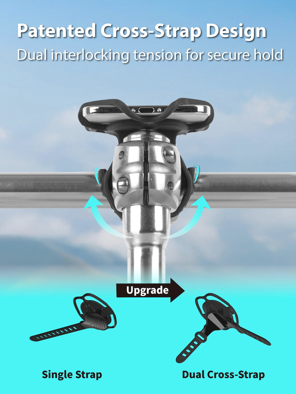 Bone Bike Tie 6 Pro strap lock detail highlighting secure dual cross-strap